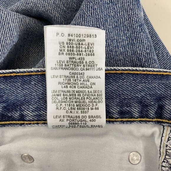 Levi's Strauss Co 550 Mens Jeans Blue 34x29 Relaxed Fit Faded Distressed Denim - Picture 15 of 16